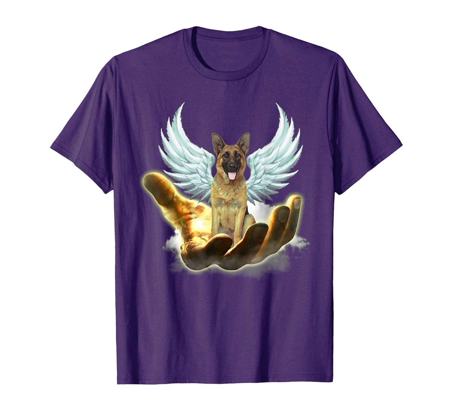 Angel German Shepherd Golden Hand Heaven Wings God T-Shirt