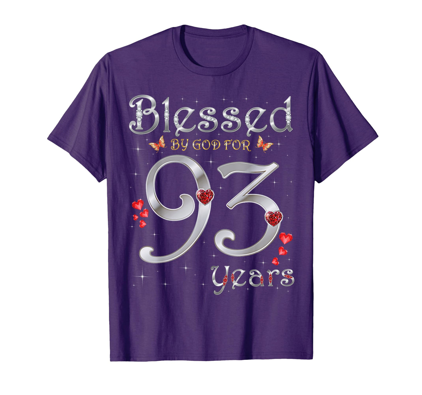 Blessed By God For 93 Years Old 93rd Birthday Party Queen T-Shirt
