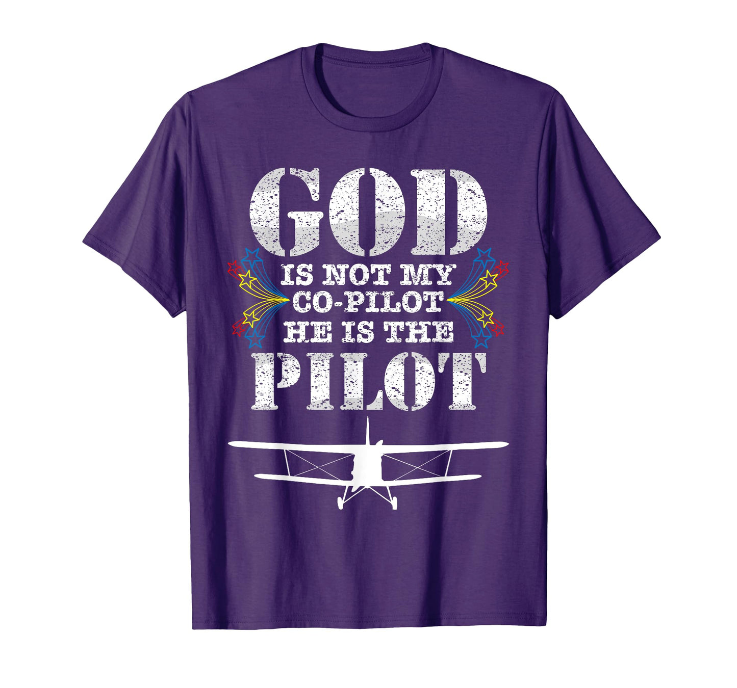 Cool God Is My Pilot | Funny Christian Airplane Control Gift T-Shirt