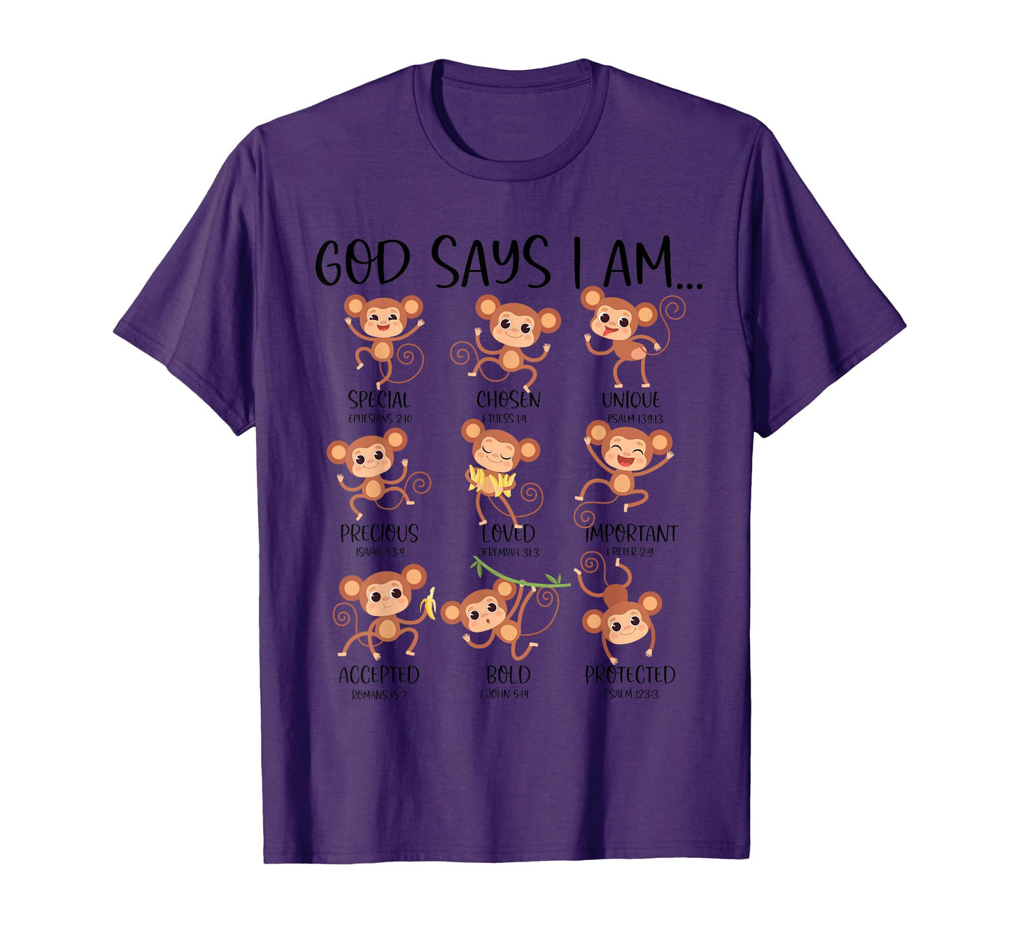 God Say I Am Love Monkeys Cute Bible Quotes Cute Monkey Love T-Shirt