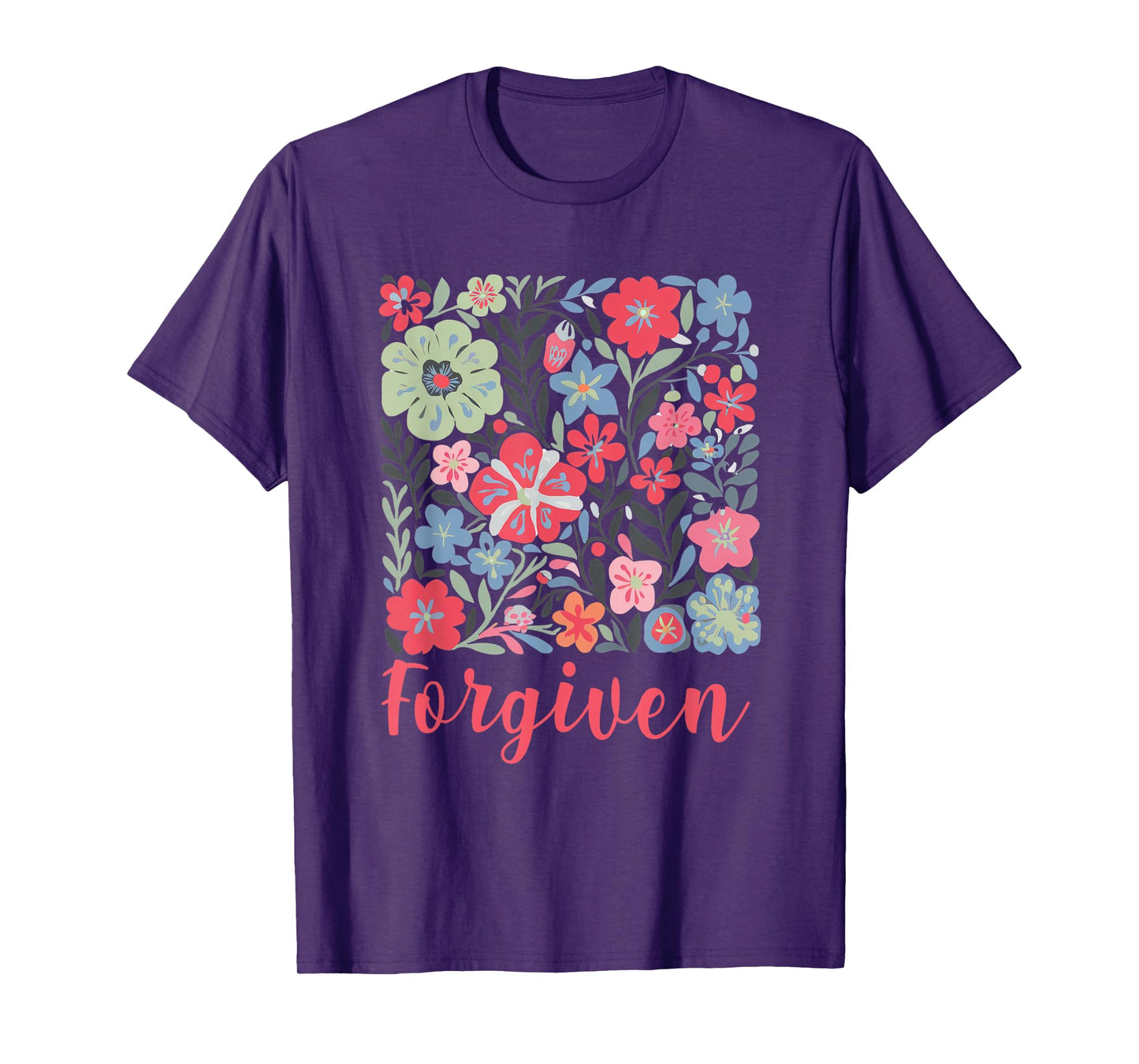 Forgiven Boho Floral Christian Inspirational Religious T-Shirt