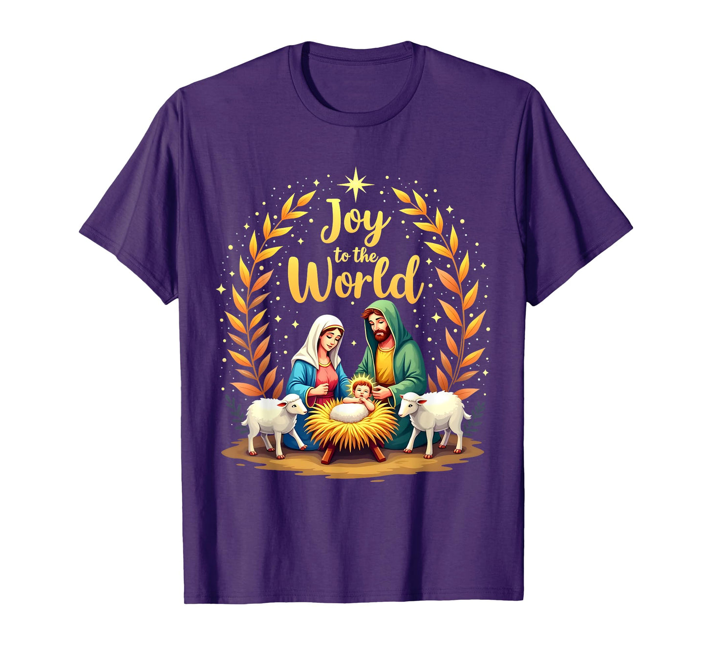 Joy To The World Christmas Nativity Christian Birth Of Jesus T-Shirt