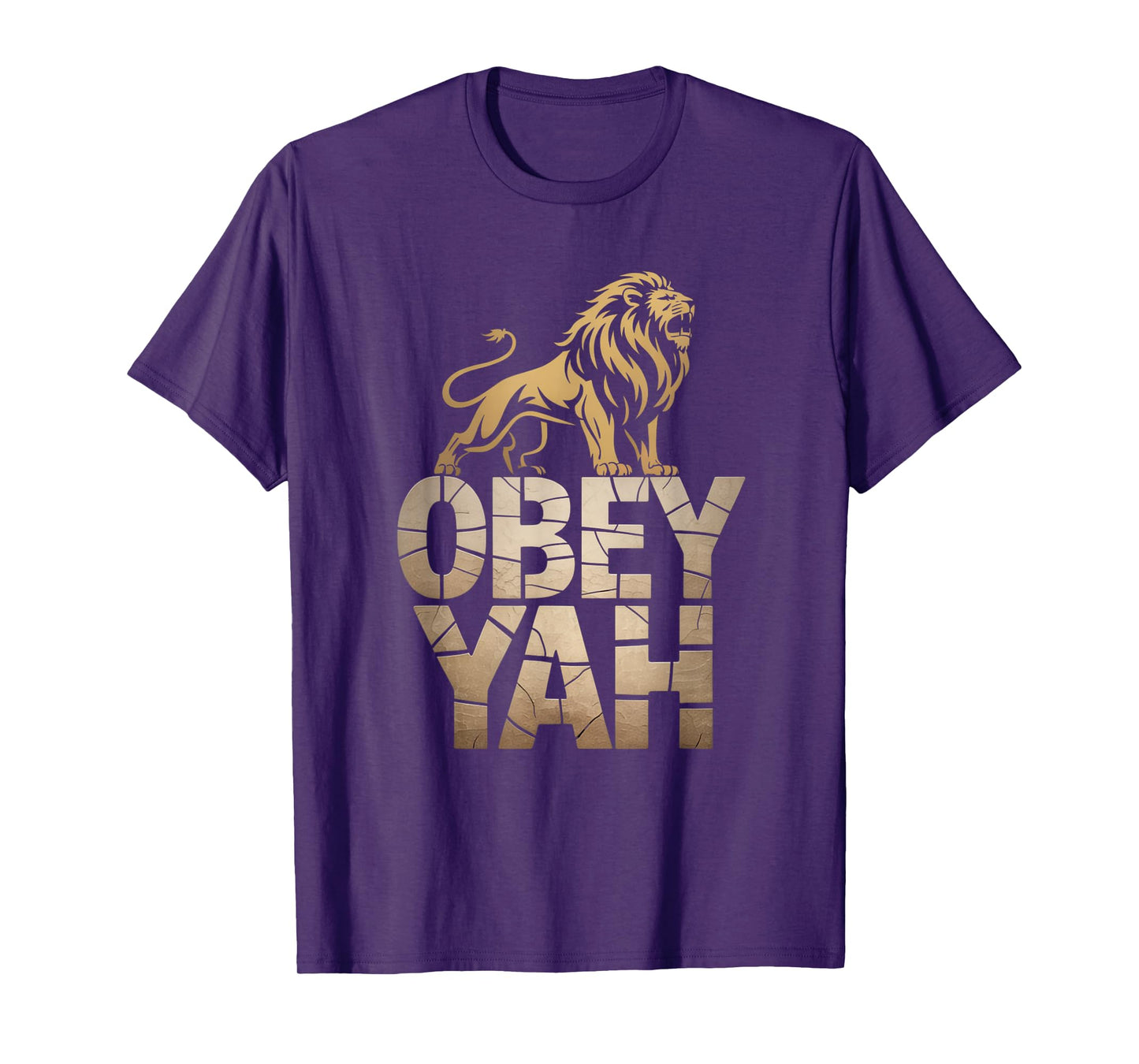 Obey YAH Bold Hebrew Lion Statement T-Shirt