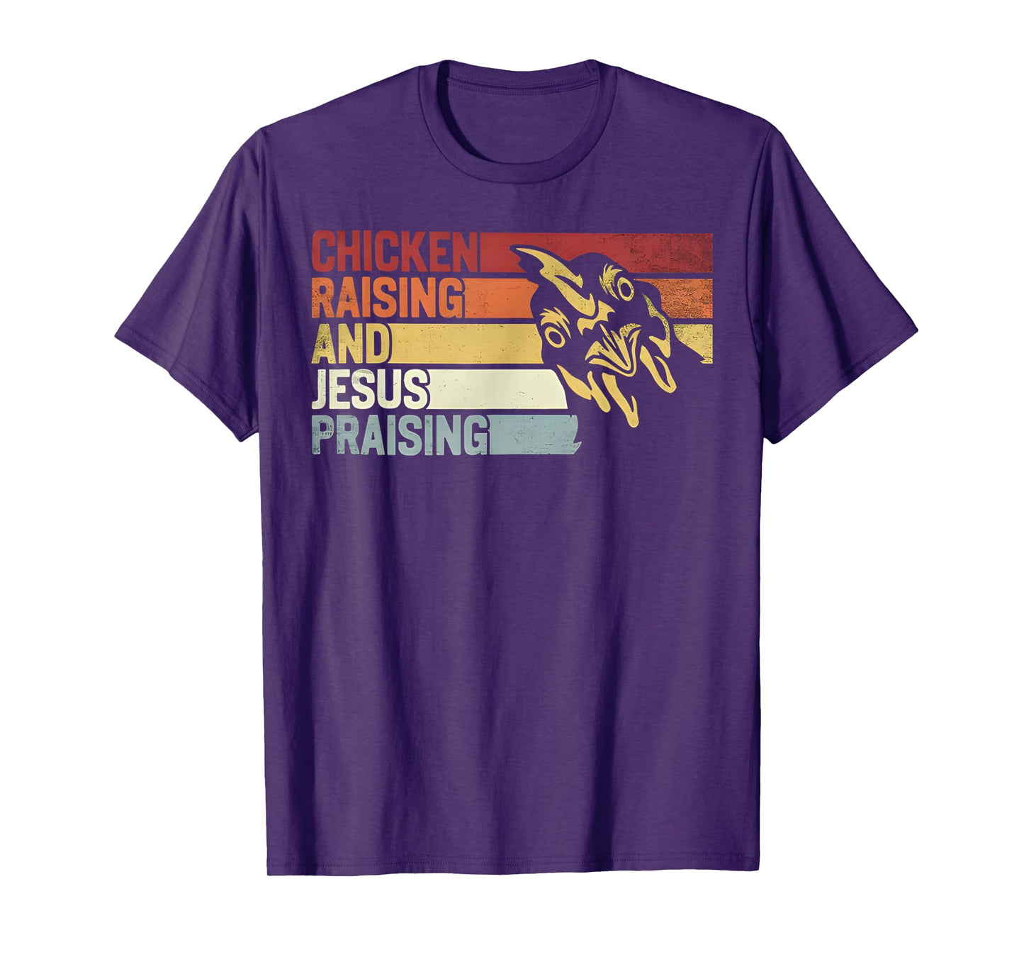 Retro Vintage Chicken Raising & Jesus Praising Funny T-Shirt