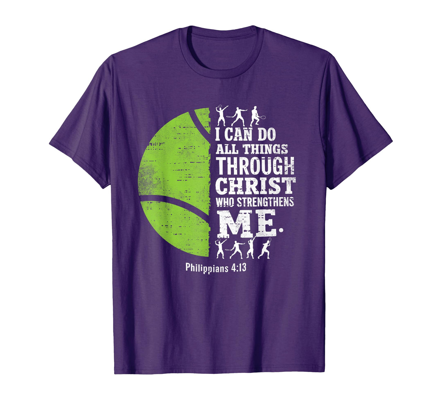 Christian Tennis I Can Do All Things Religious Faith T-Shirt