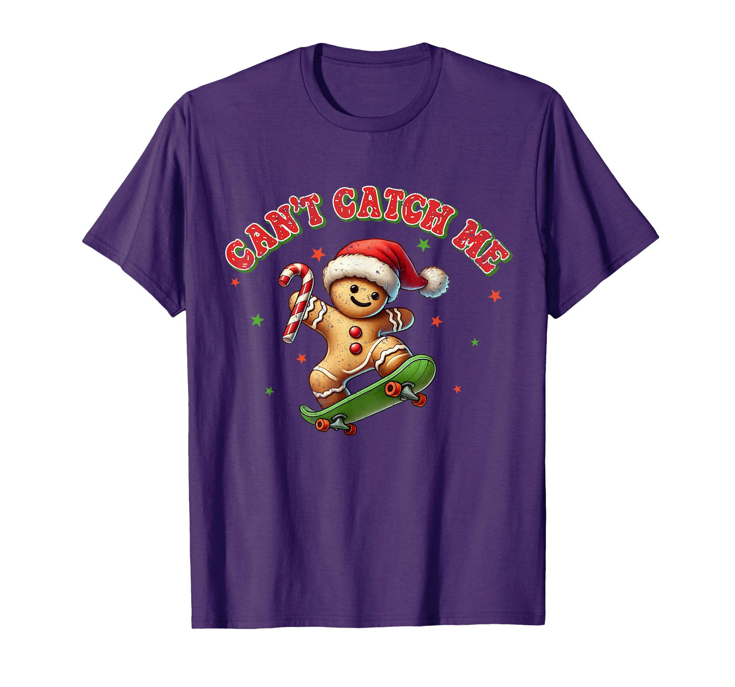 Can't Catch Me Retro Christmas Gingerbread Boy Xmas Kids T-Shirt