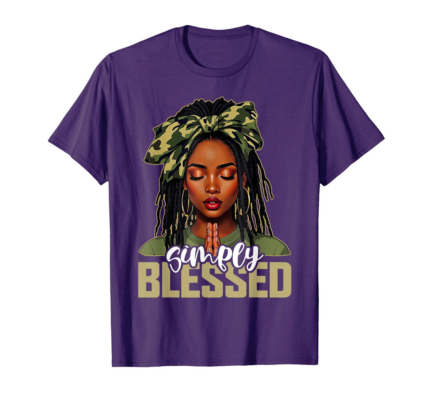 Blessed Black Woman Praying Afro African American Christian T-Shirt