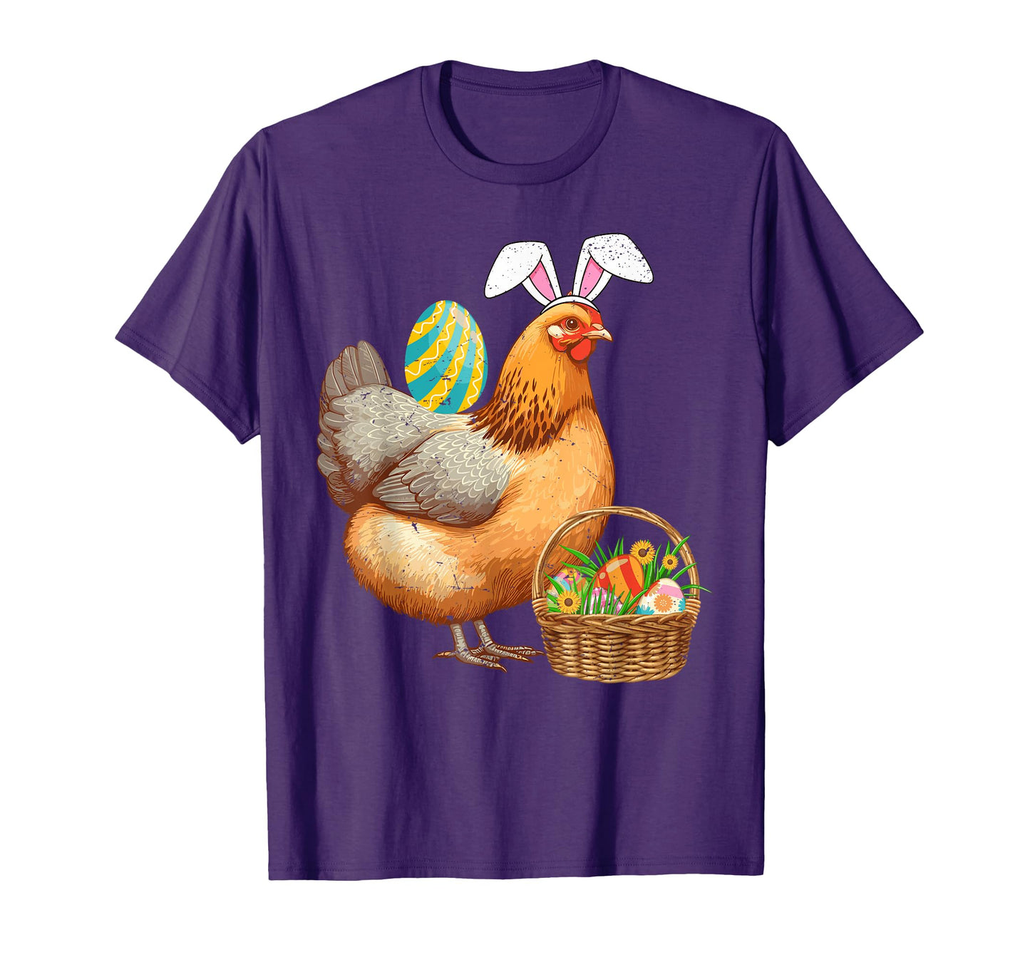 Cute Chicken & Bunny Ears Easter Egg Easter Day Boys Girls T-Shirt