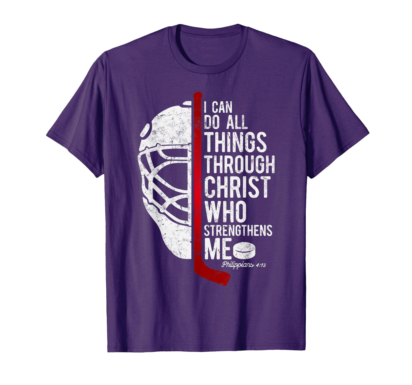 Christian Hockey Bible Verse Philippians Religious Hockey T-Shirt