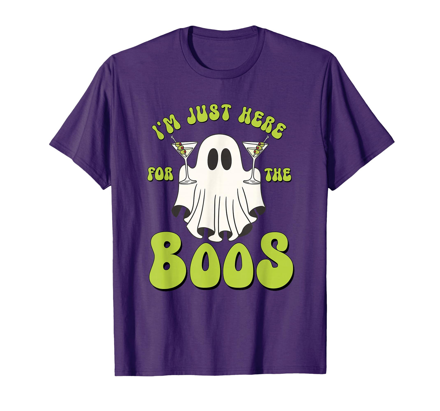 I'm Just Here for The Boos Funny Halloween Ghost Martini T-Shirt