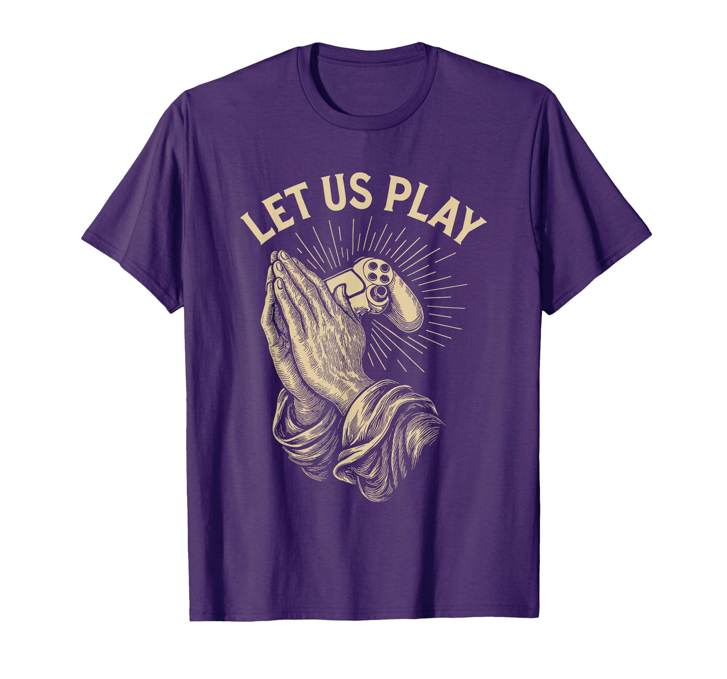 Funny Gamer Prayer Pun Video Game Controller Retro Gaming T-Shirt