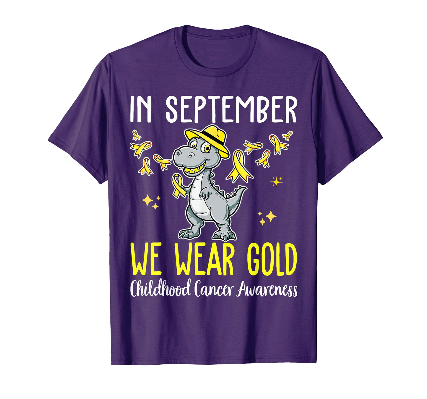 in September We Wear Gold Childhood Cancer Awareness Ribbon T-Shirt