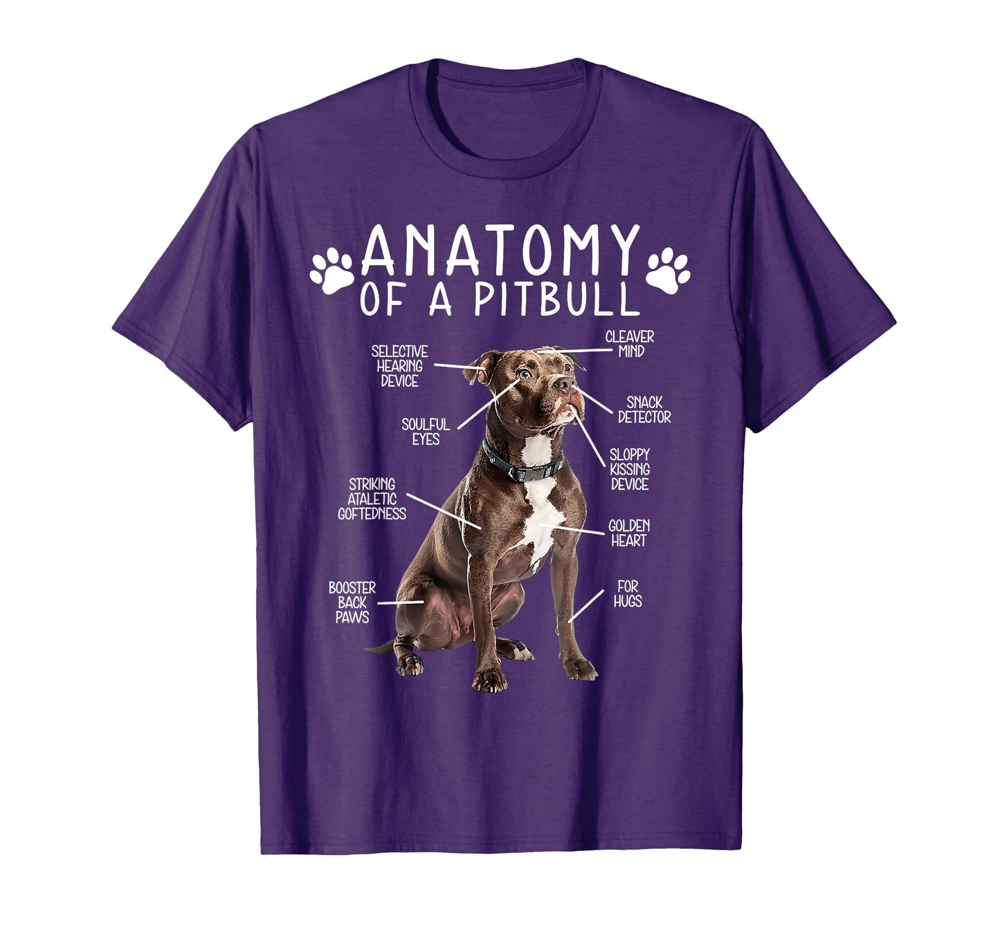 Anatomy Of A Pitbull Funny Dog Lover Humor Quote T-Shirt
