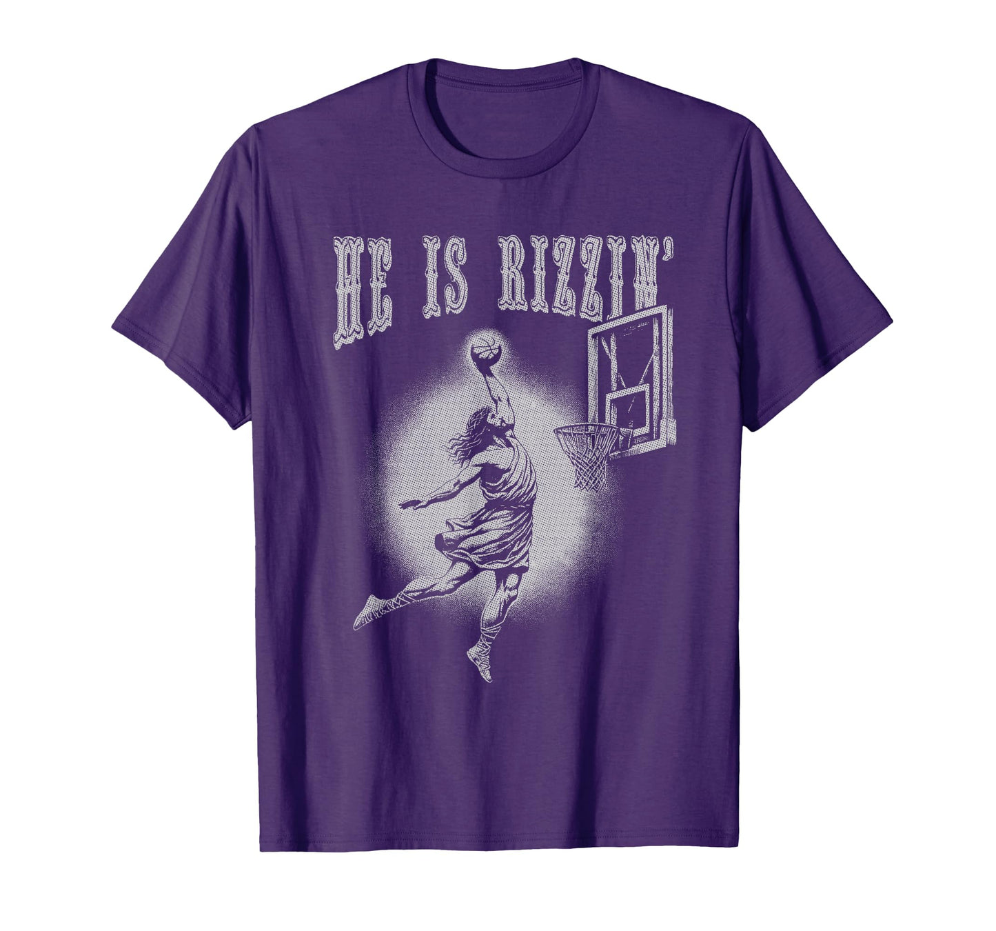 Rizzin Christian Easter Graphic Jesus Playing Basketball T-Shirt