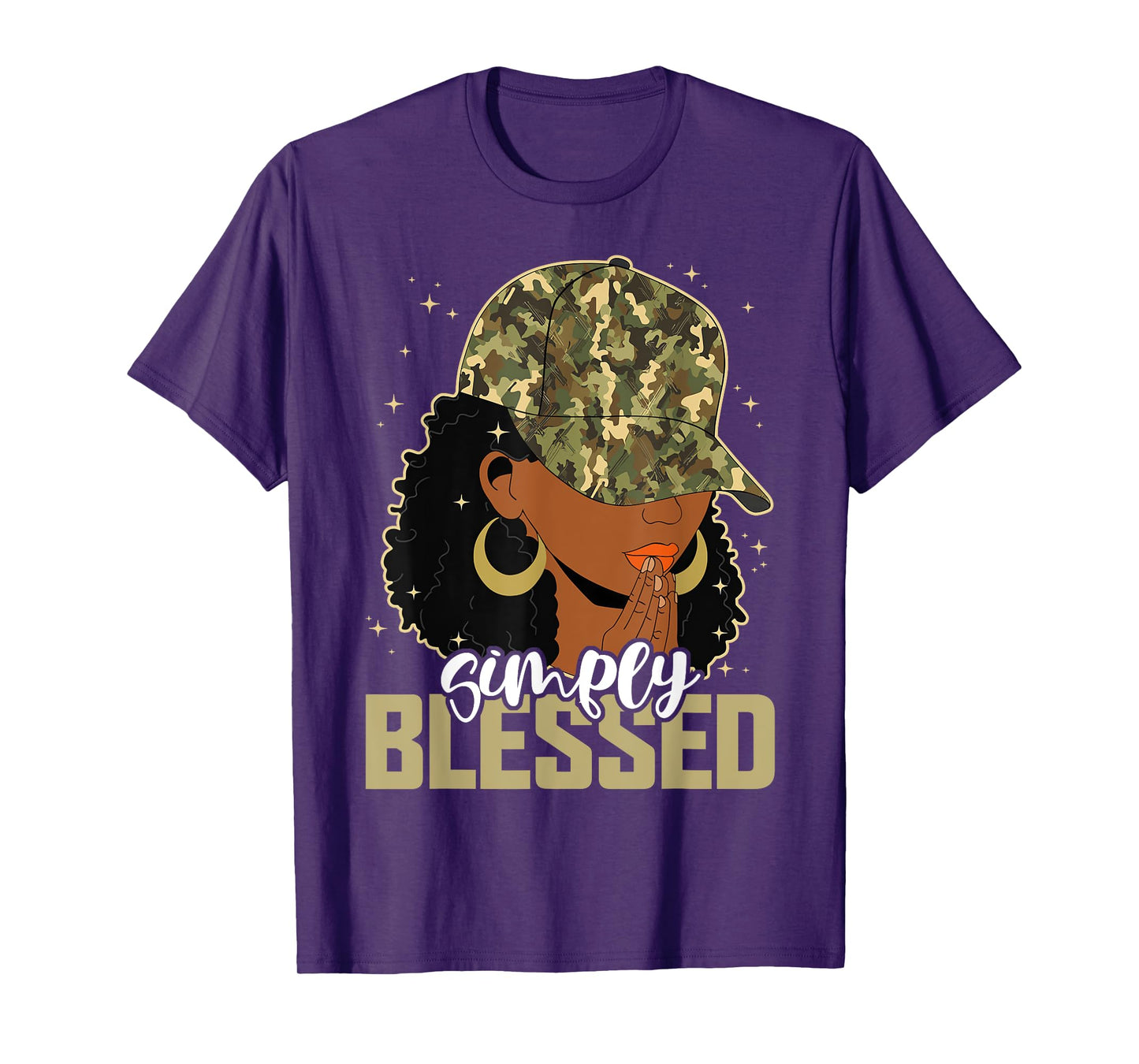 Blessed Black Woman Praying Afro African American Christian T-Shirt