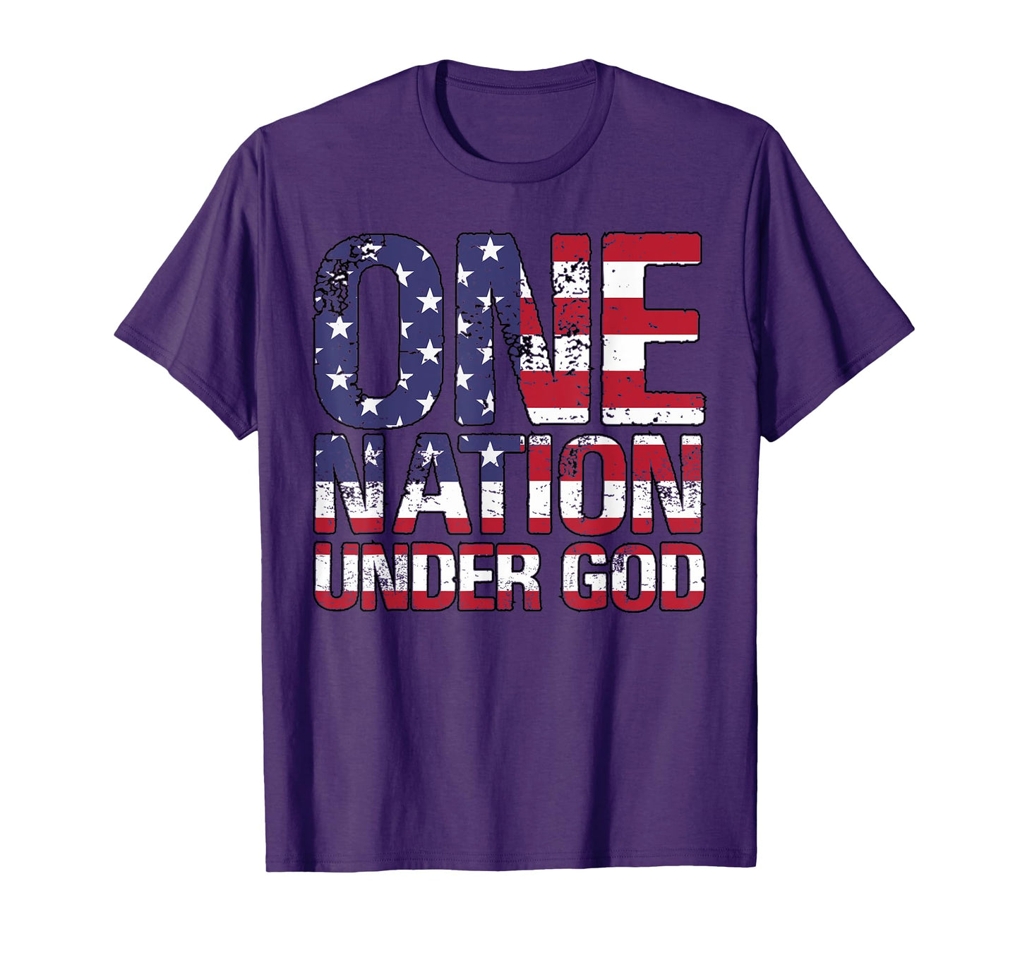 ONE NATION UNDER GOD Flag 4th Of July Patriotic Christian T-Shirt