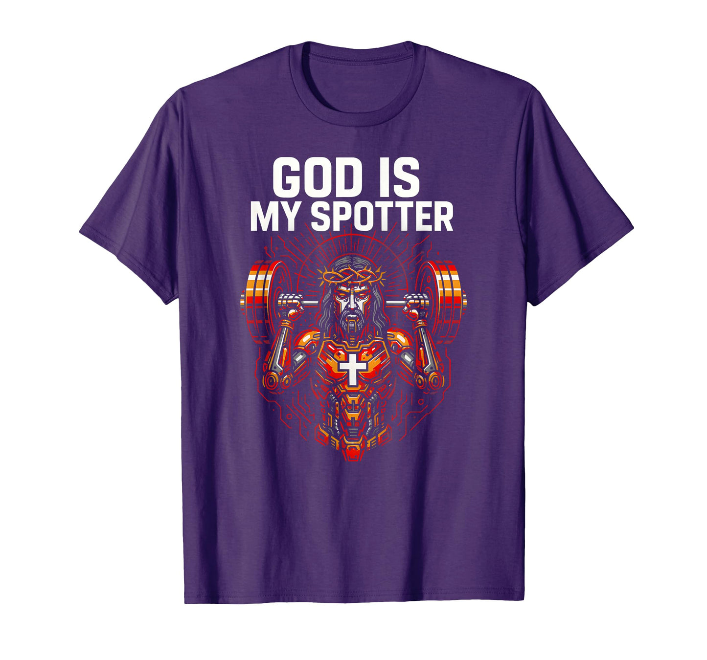 Christian Fitness God is My Spotter Cool Mens Religious T-Shirt