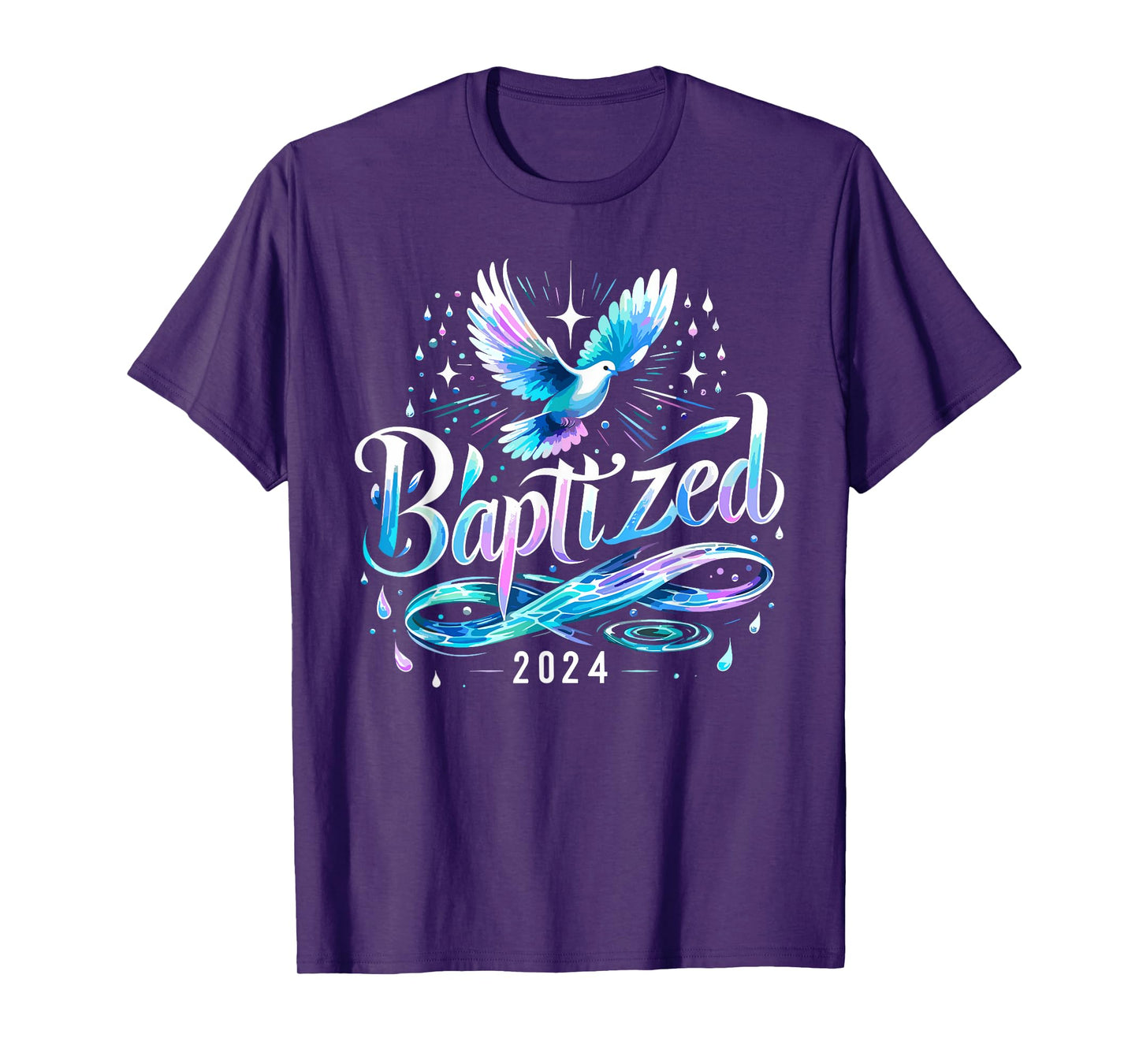 Baptized 2024 Shirt Christian Water Baptism Church Group T-Shirt