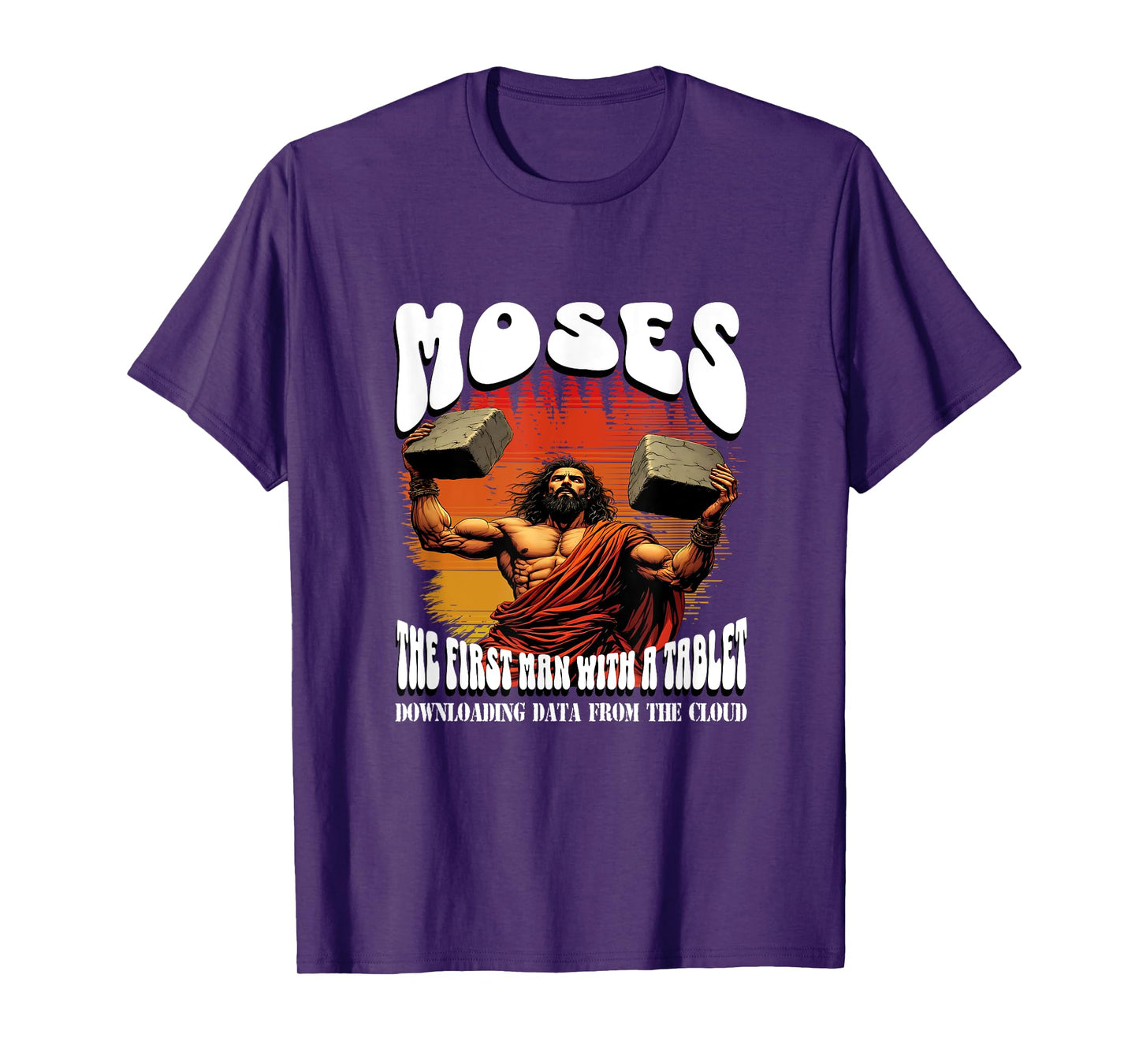 Funny Jewish Passover Moses Tablet Data Cloud Computing T-Shirt