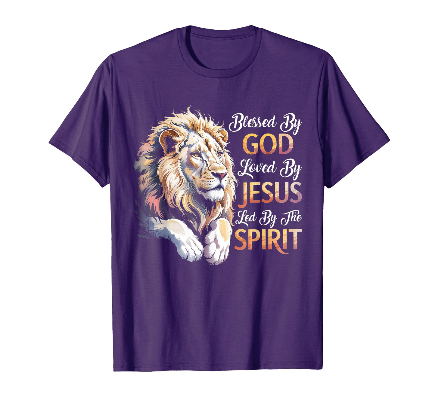 Blessed By God - Loved By Jesus Christian Lion T-Shirt