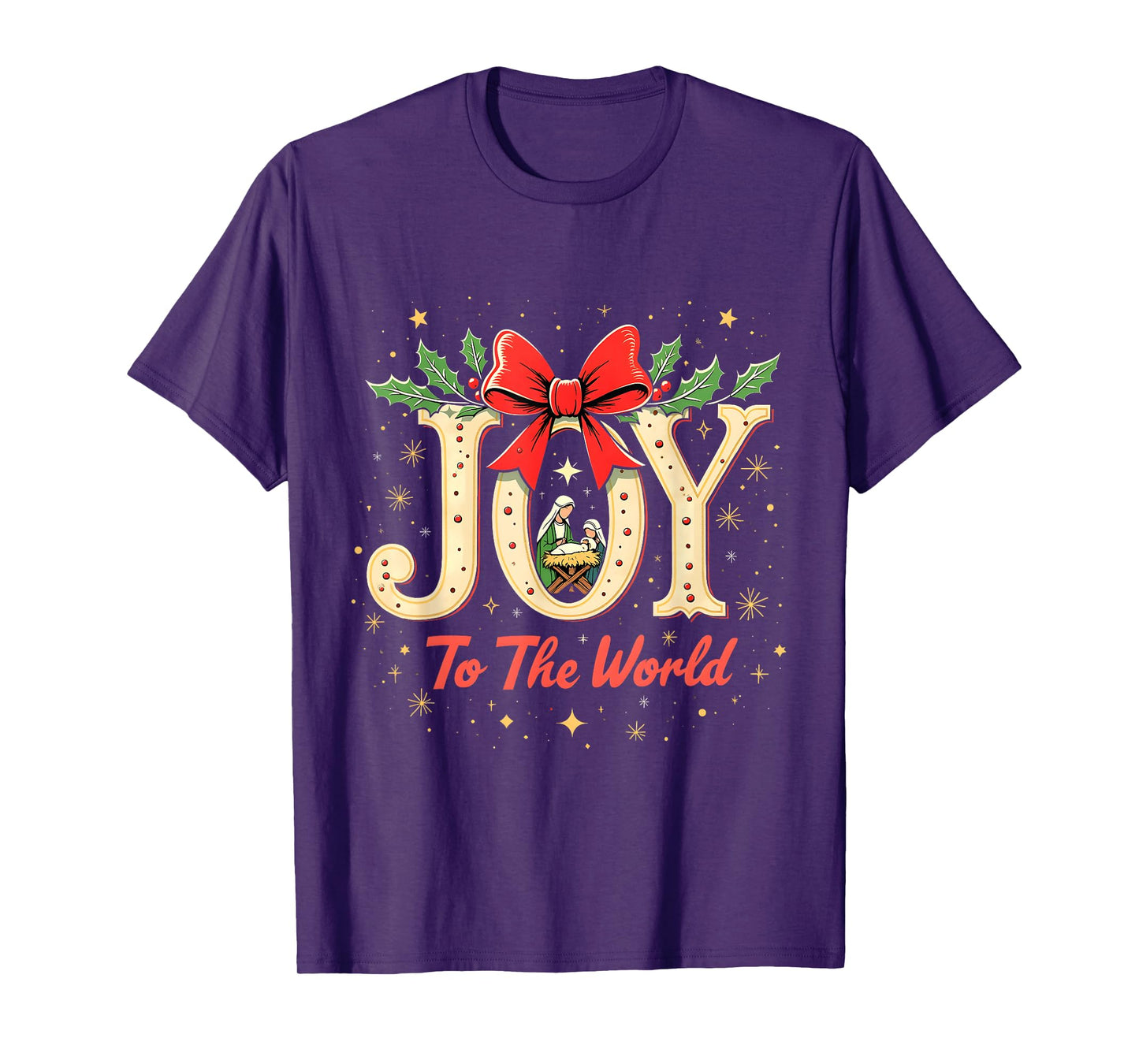 Joy to the World Nativity Jesus Christmas Religious Holiday T-Shirt