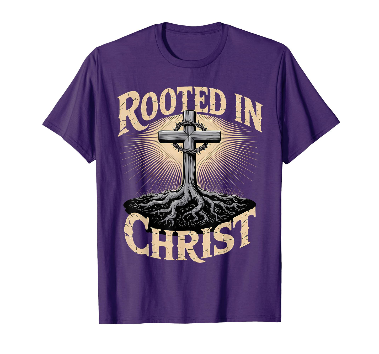 Rooted in Christ Christian Faith Jesus Cross T-Shirt