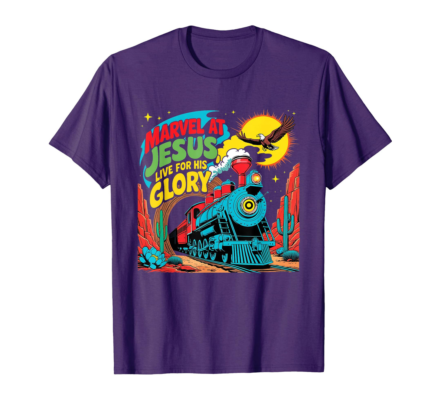 Marvel at Jesus Train Theme Christian VBS 2025 T-Shirt