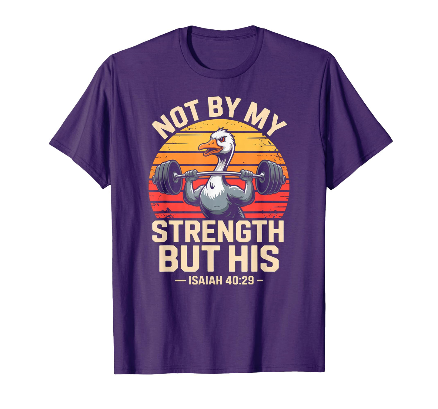 Not by My Strength But His Jesus Gym Silly Goose T-Shirt