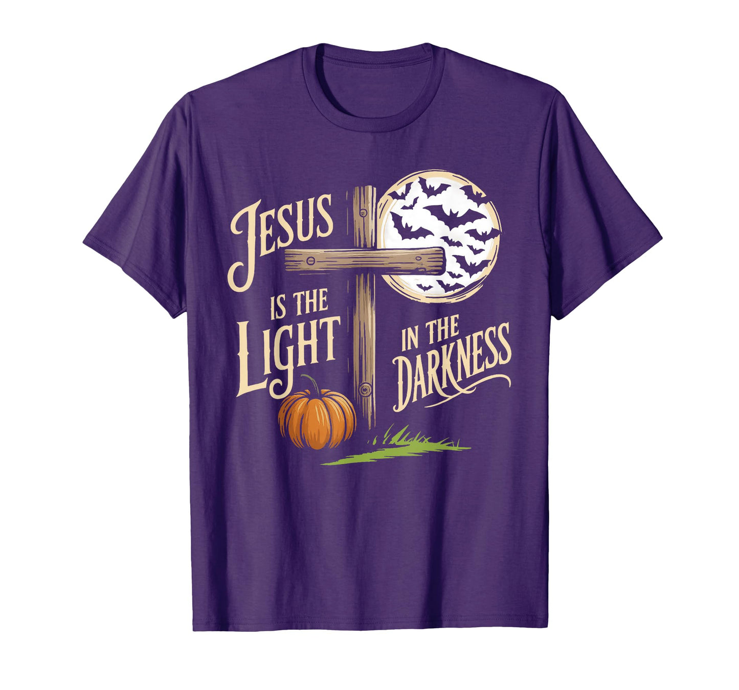 Jesus is The Light in The Darkness Christian Halloween T-Shirt