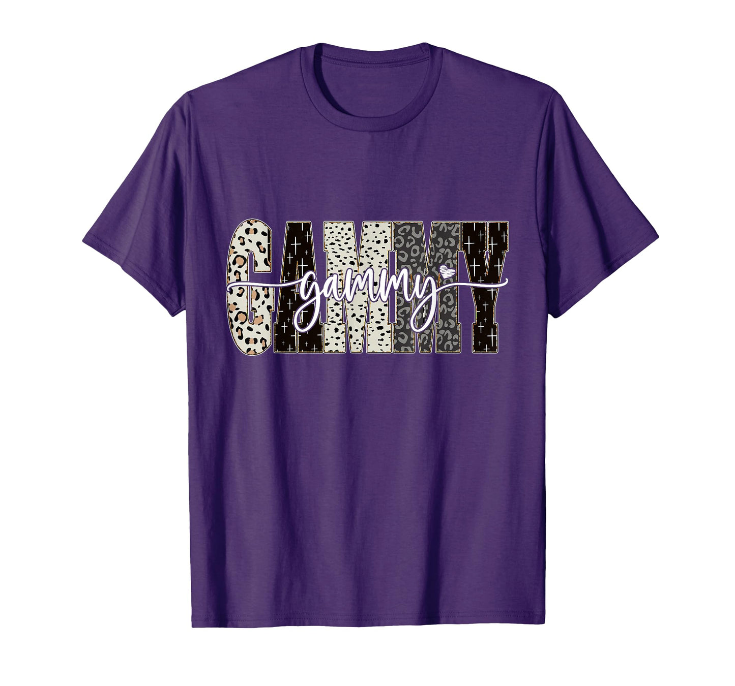 Gammy Bible Leopard Cross Faith and Love Christian Women T-Shirt