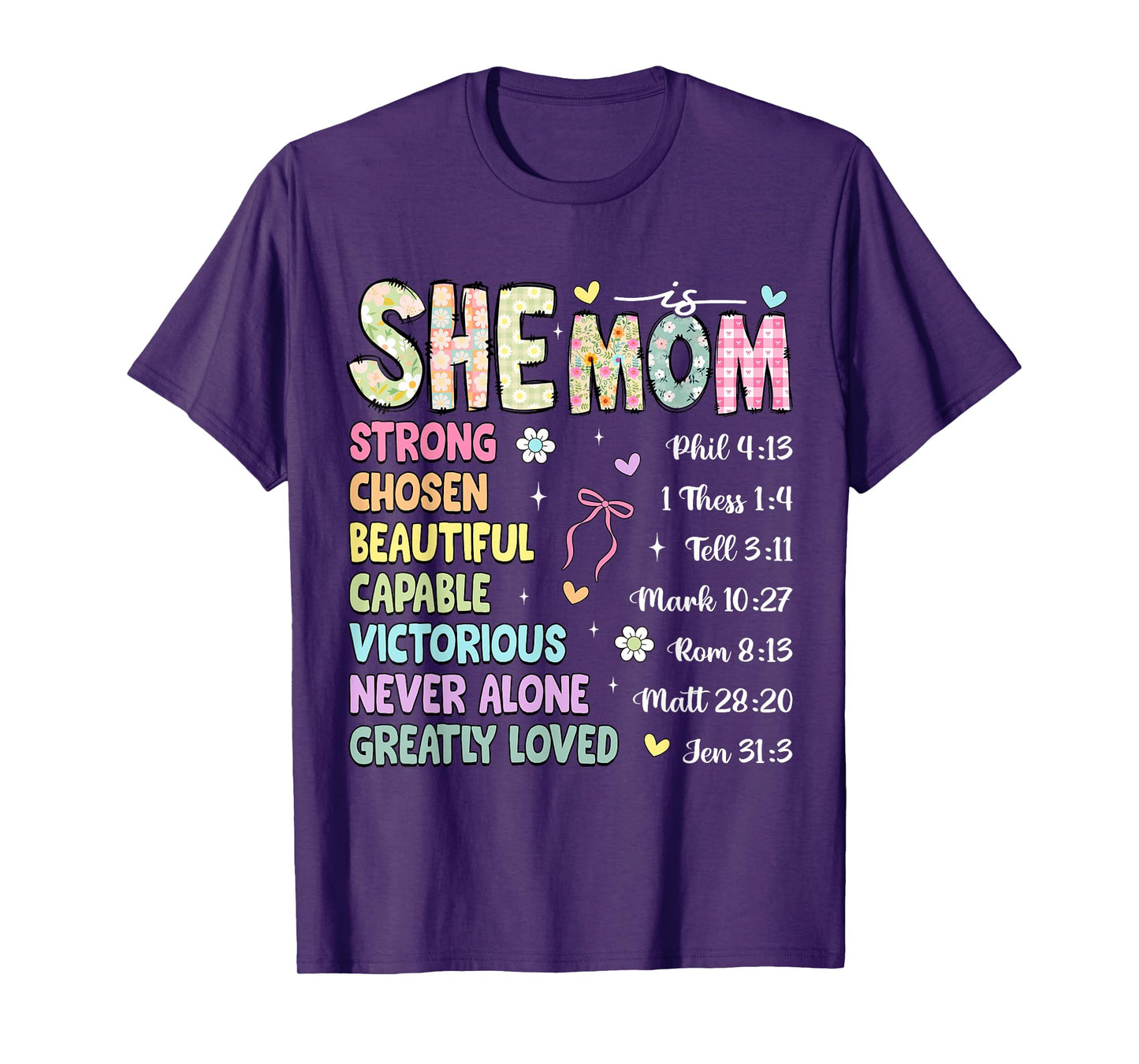 She Is Mom Christian Mother's Day Jesus Mama Religious Women T-Shirt