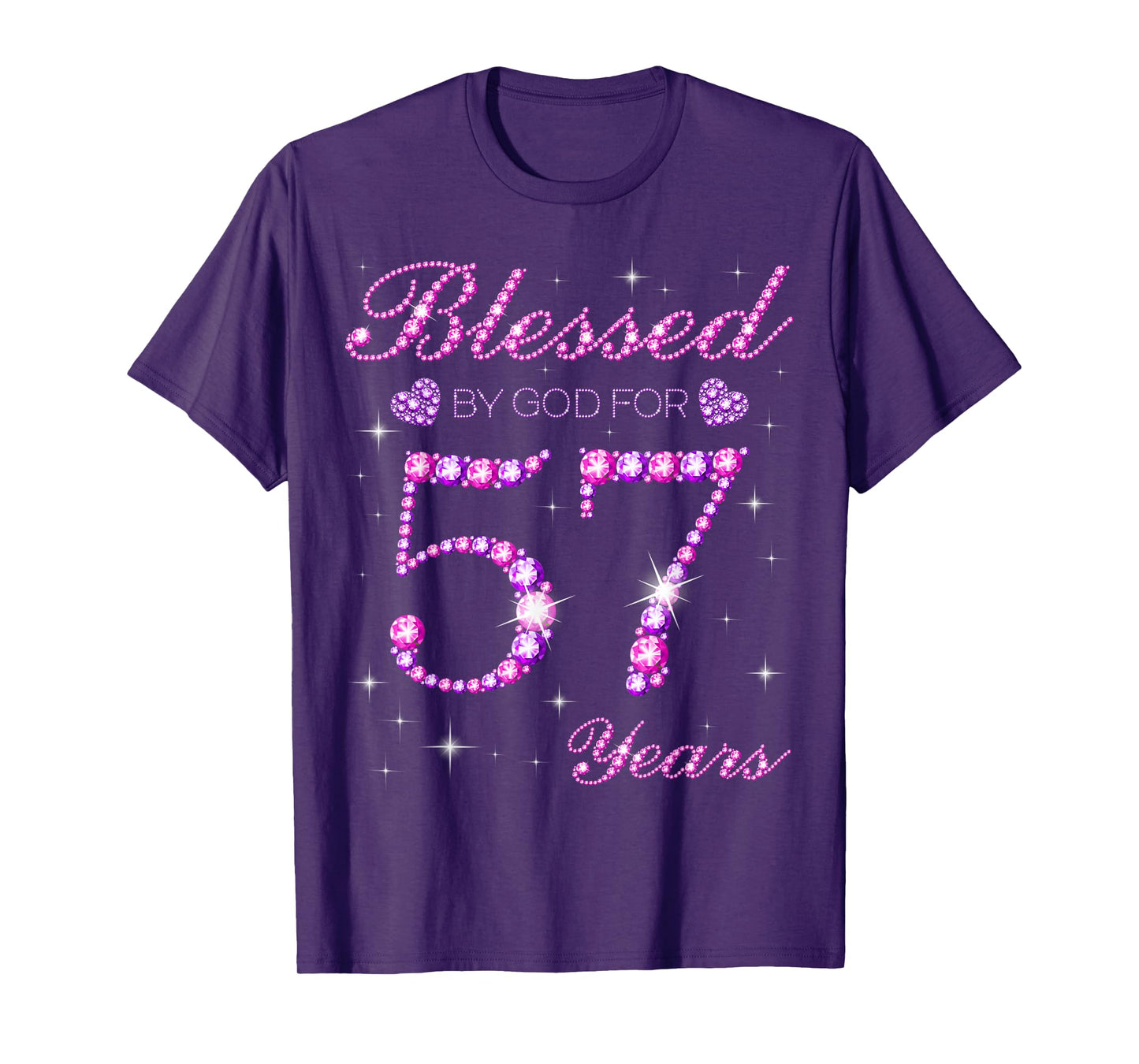 Blessed by God for 57 Years Old 57th Birthday Party T-Shirt