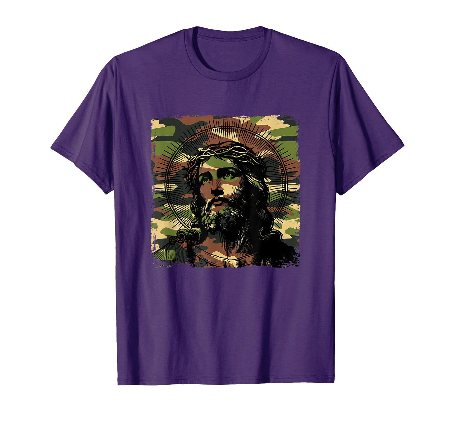 Jesus Camo Camouflage Christian Bible Faith Hunting Church T-Shirt