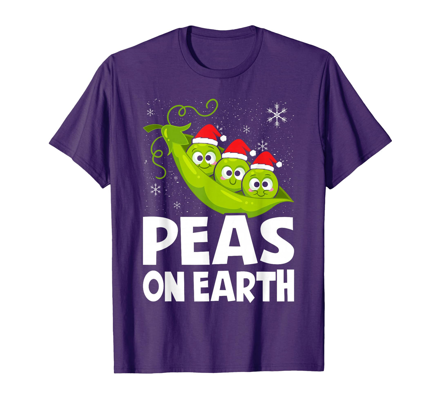 Christmas Pun Lover Peas on Earth World Peace Vegan T-Shirt
