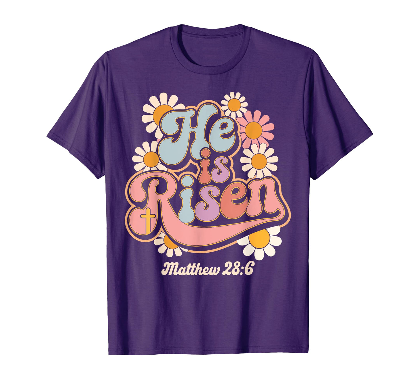He is risen groovy retro style for christian easter T-Shirt