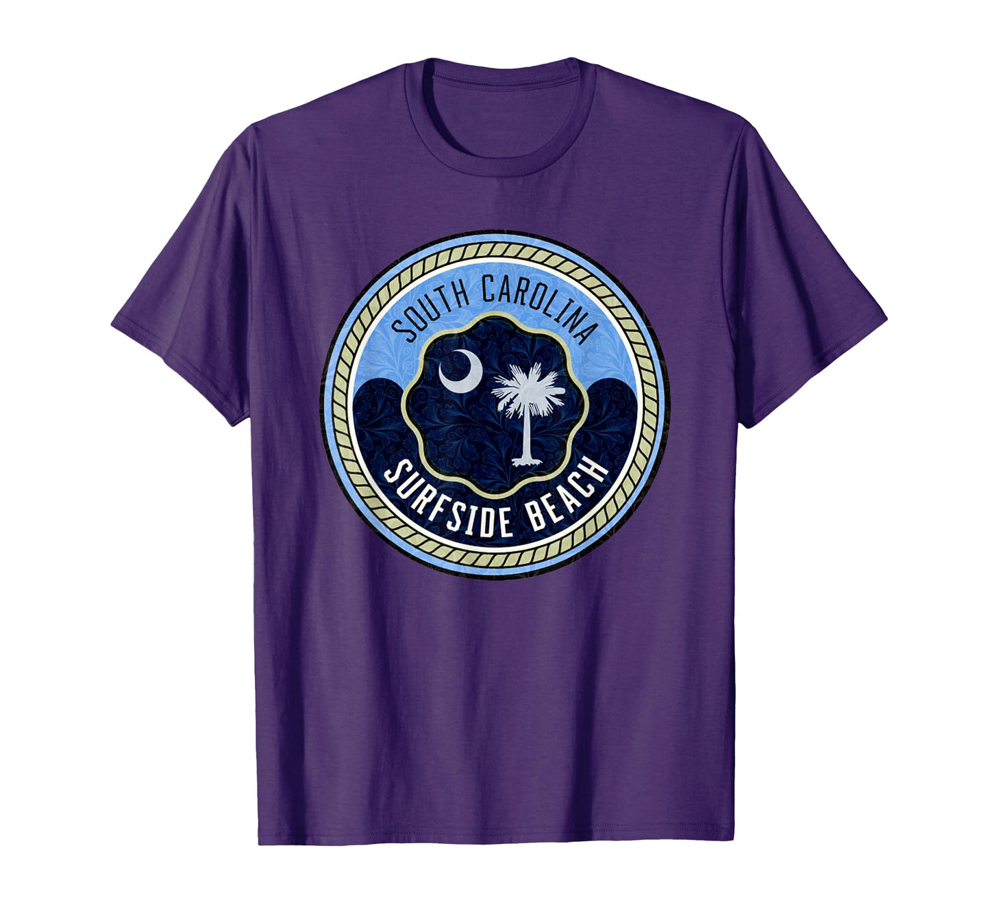Surfside Beach South Carolina Vintage Monogram Vacation T-Shirt