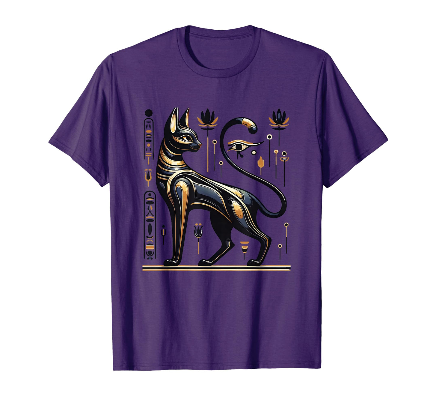 Bastet Ancient Egypt Cat God Hieroglyphic Egyptian History T-Shirt