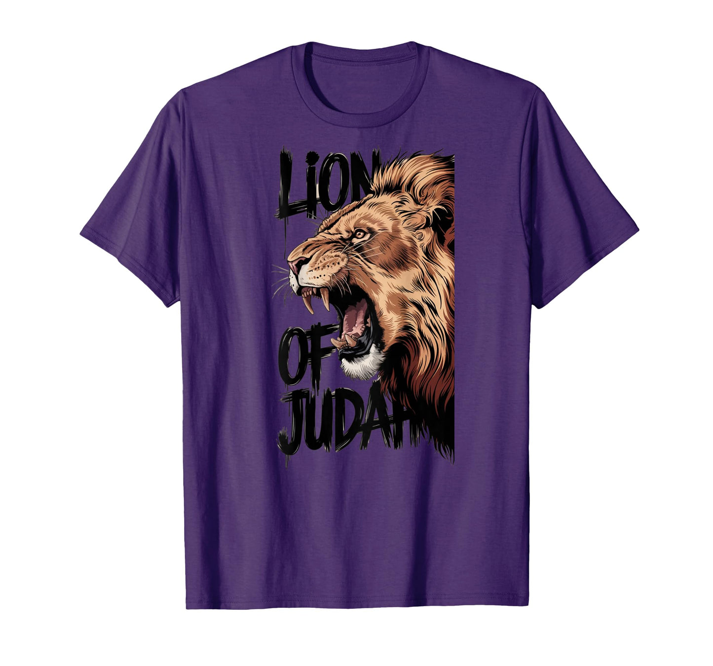 Hebrew Israelite Judah Lion Lion of Judah T-Shirt, Unisex-Adults, White, Small, Short Sleeve