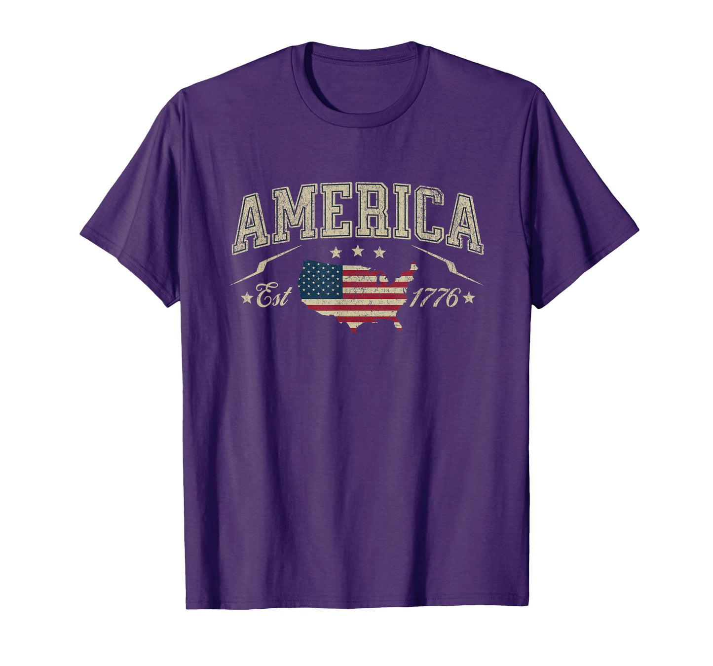 Patriotic American Flag USA Est 1776 4th of July America T-Shirt