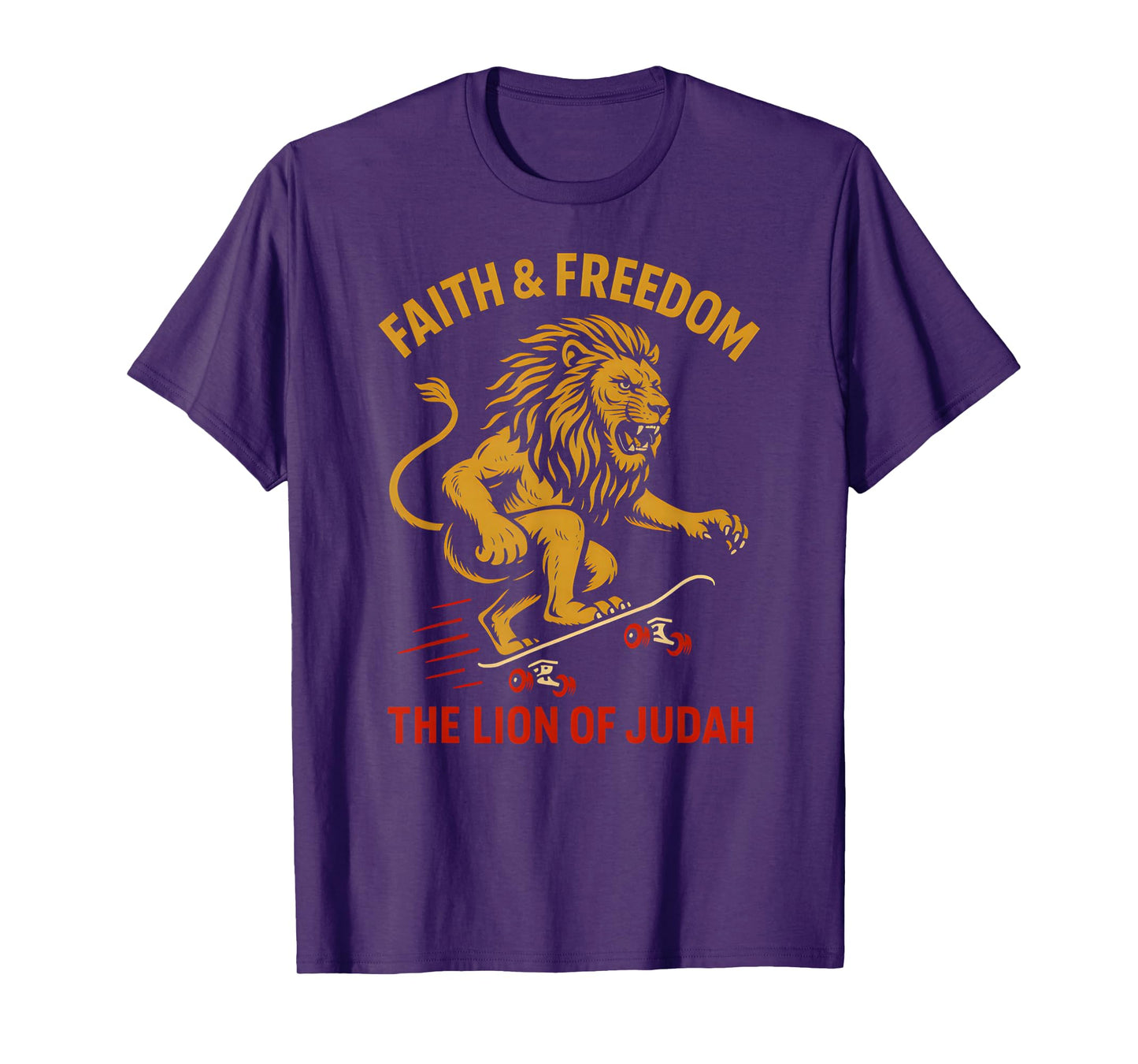 Patriotic Faith Lion of Judah Vintage Mens Christian T-Shirt