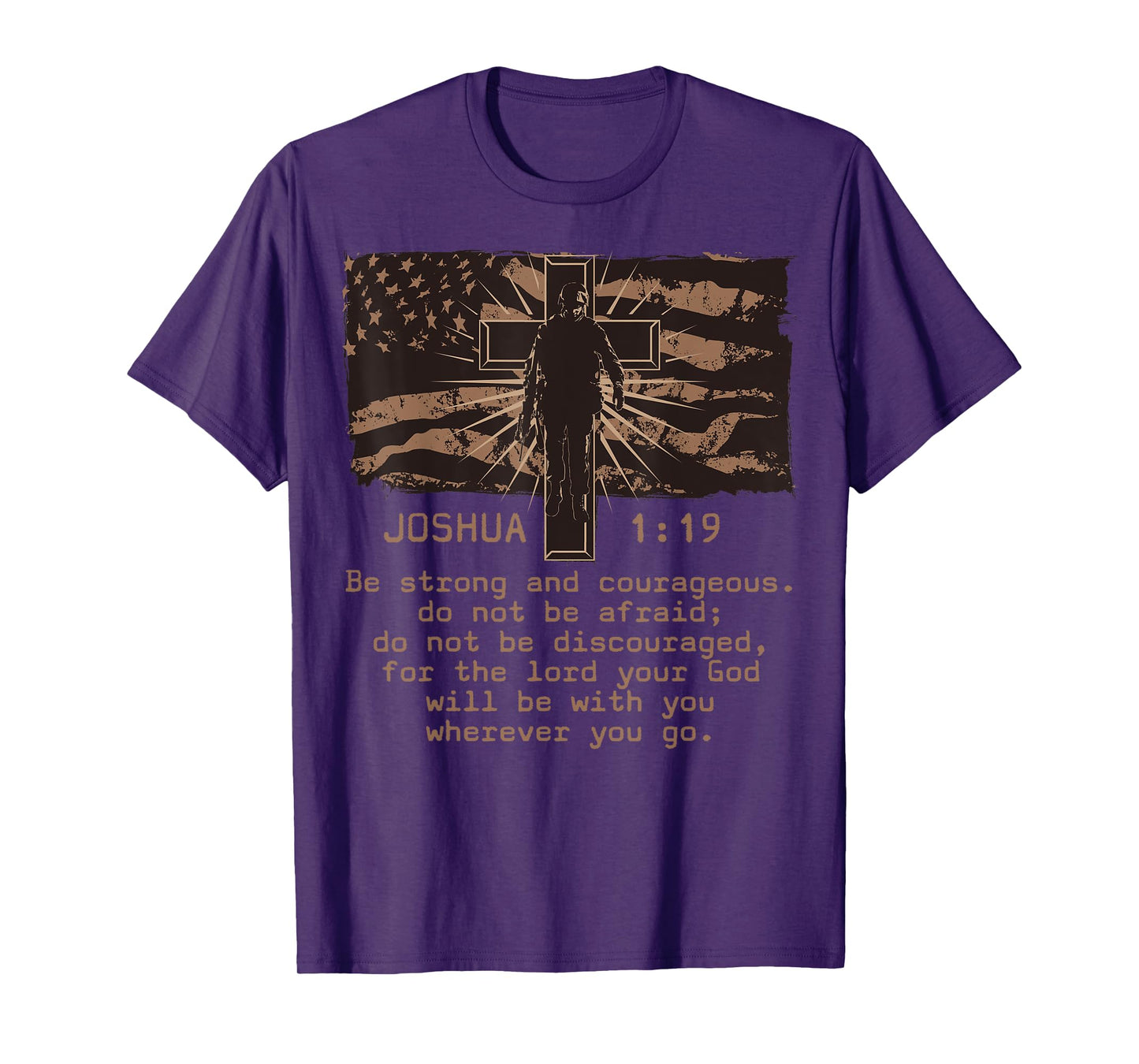Bible Verse Joshua 1:19 Be Strong and Courageous Christian T-Shirt