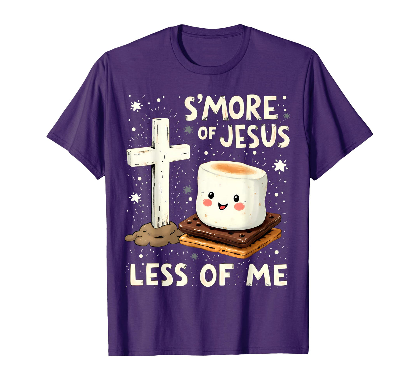Funny Smore Of Jesus Less Of Me Holy Cross Religious Camper T-Shirt