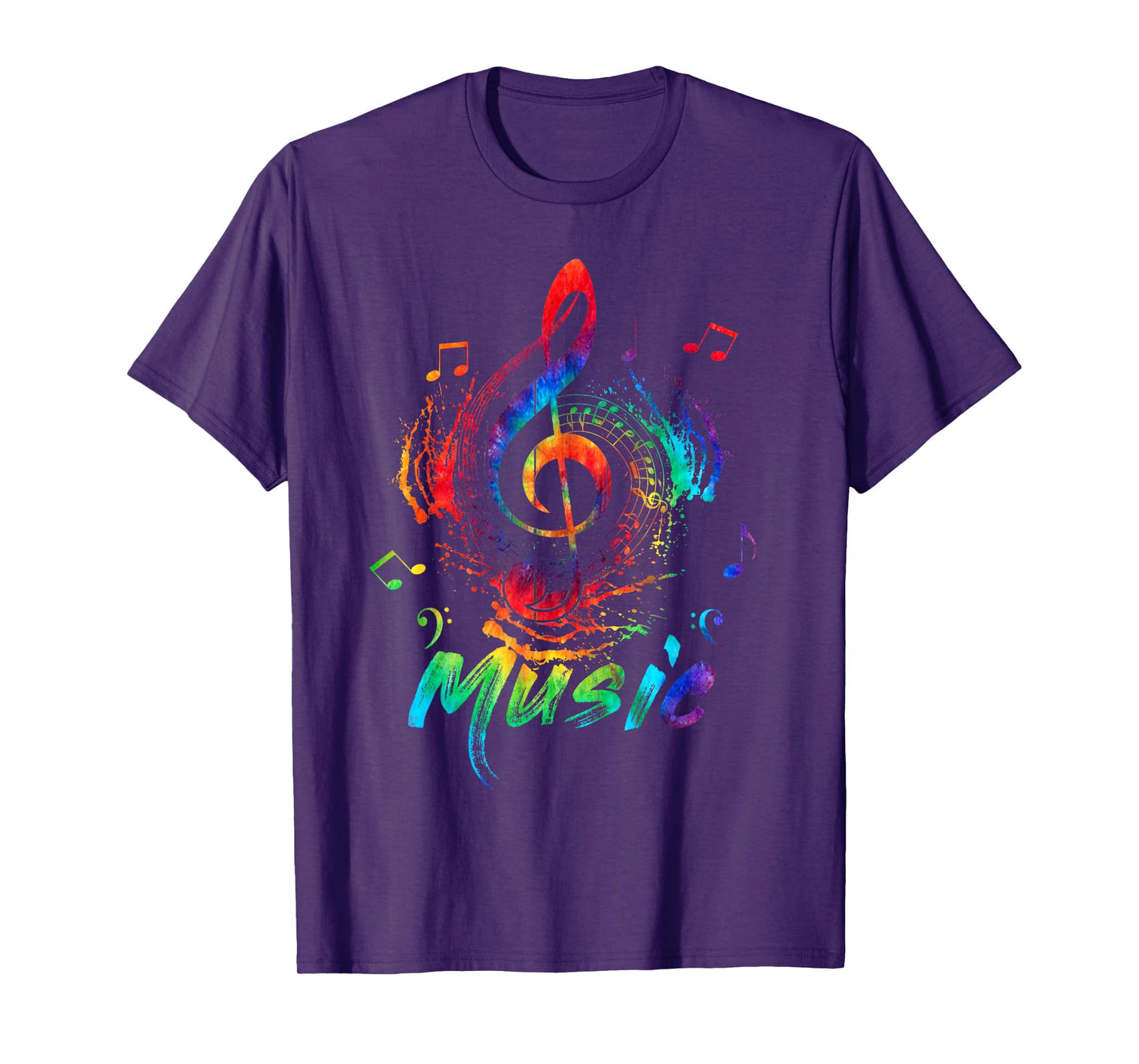 Tie Dye Music Treble Clef Musical Instrument Note Gifts T-Shirt
