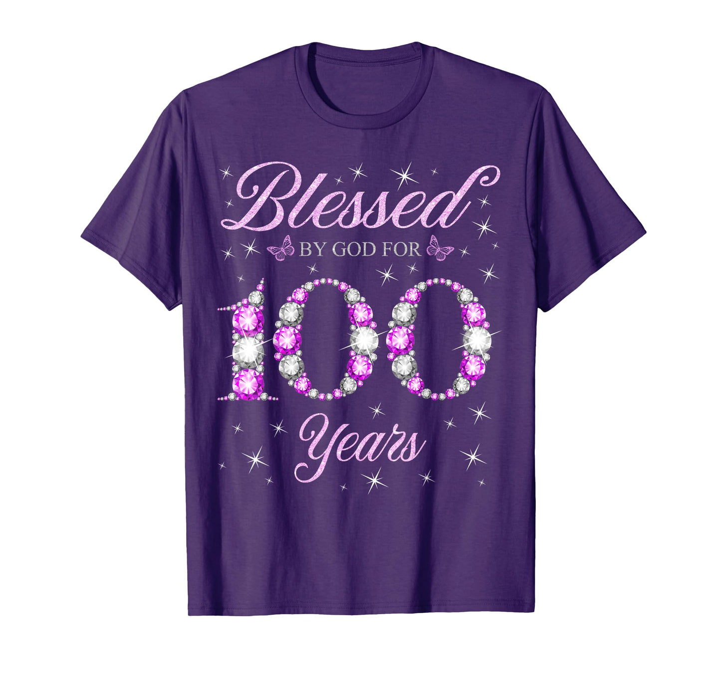 Blessed By God For 100 Years Old 100th Birthday B-Day Party T-Shirt