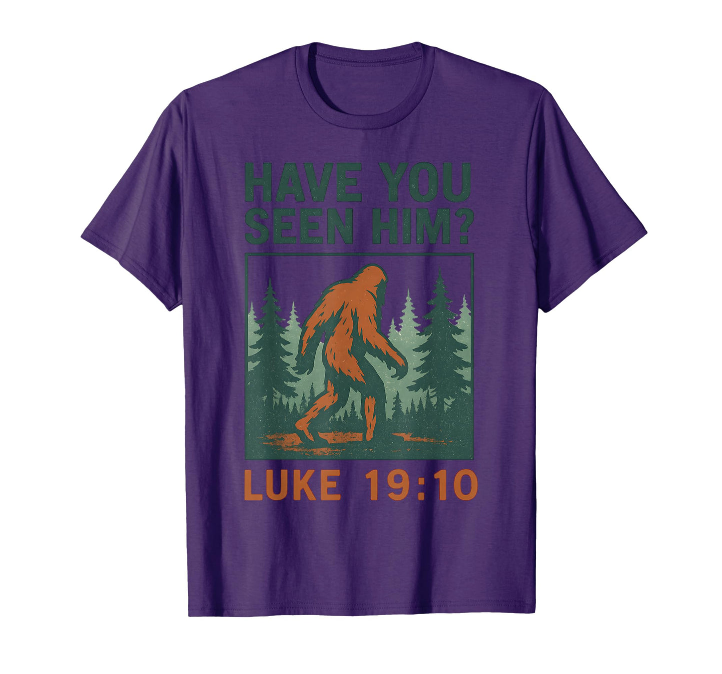 Bigfoot Christian Bible Verse Luke 19 10 Vintage Faith Based T-Shirt