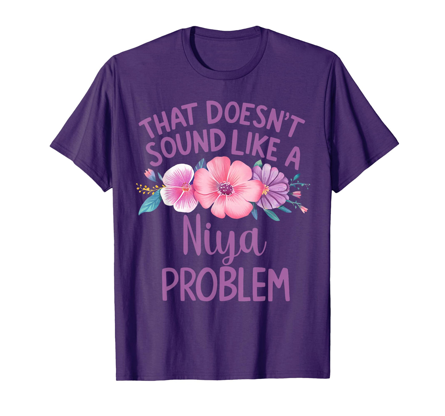 Niya Personalized Cute Flower Girls Niya Name T-Shirt