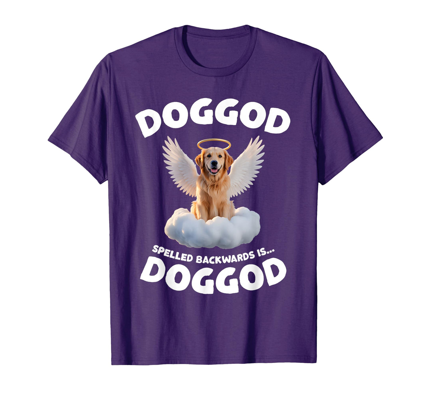 Dog God Funny Palindrome Design with Angel Dog Cloud T-Shirt