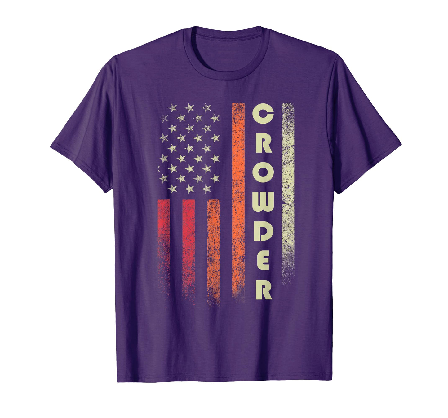 CROWDER Surname Funny Retro Vintage Birthday American Flag T-Shirt