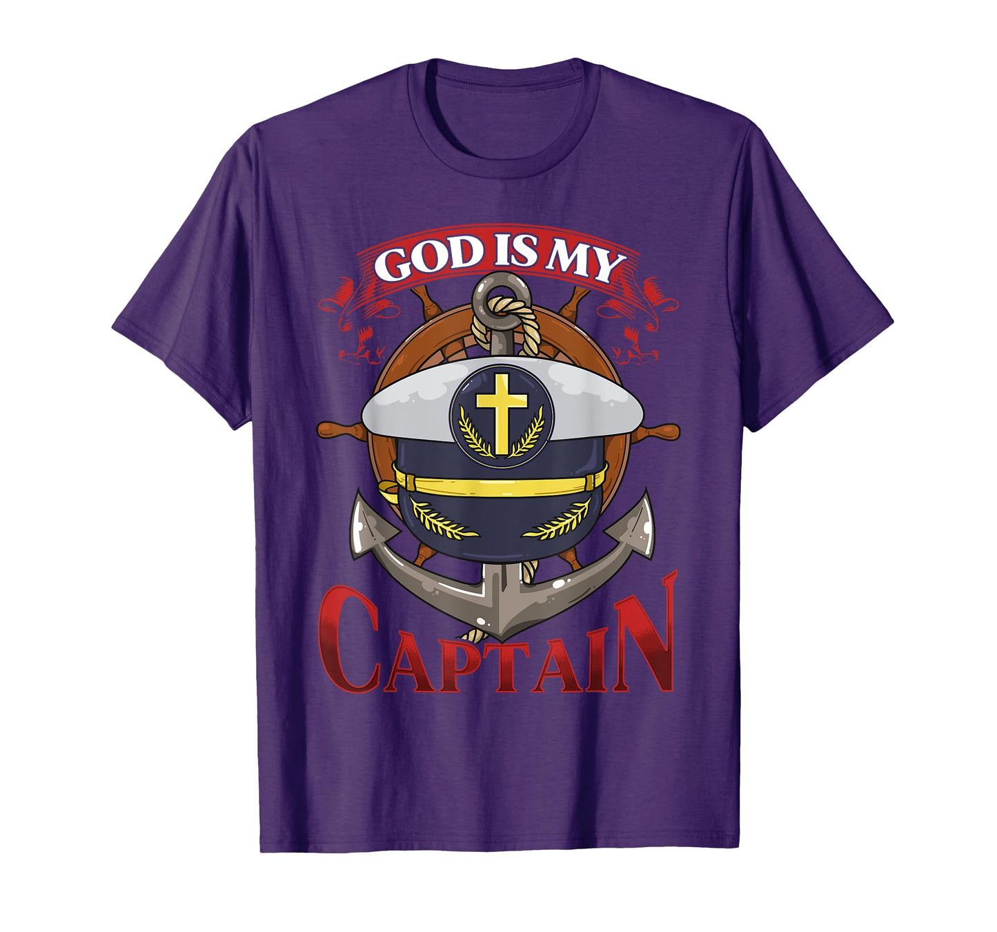 Christian Bible Verse God Is My Captain 2 Chronicles 13:12 T-Shirt