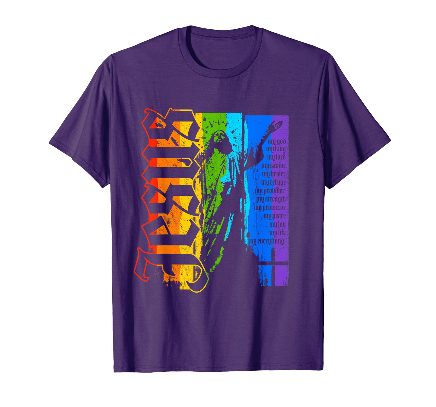 Jesus Christ God King Savior Rainbow Pride Love Christian T-Shirt